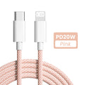 PD 20W USB-C to Lightning Fast Charging Cable for iPhone & iPad — Nylon Braided 3A, 480Mbps, 1/1.5/2m (3.3/5/6.6ft)