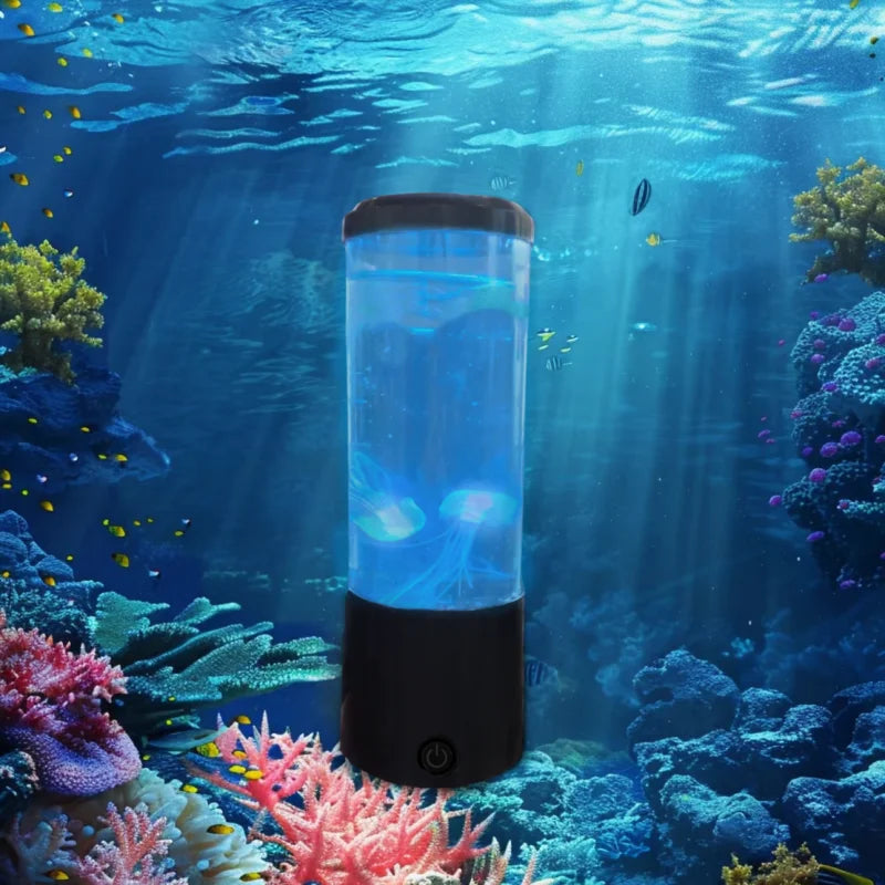 8-Inch (20 cm) Jellyfish Lava Lamp LED 7-Color Aquarium Night Light for Bedroom Desktop Decoration Gift