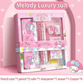12-Piece Kawaii Character Stationery Set - Kuromi, Cinnamoroll, My Melody, Pochacco, Pompompurin, Hello Kitty Pencils, Erasers and Rulers Student School Supplies Gift