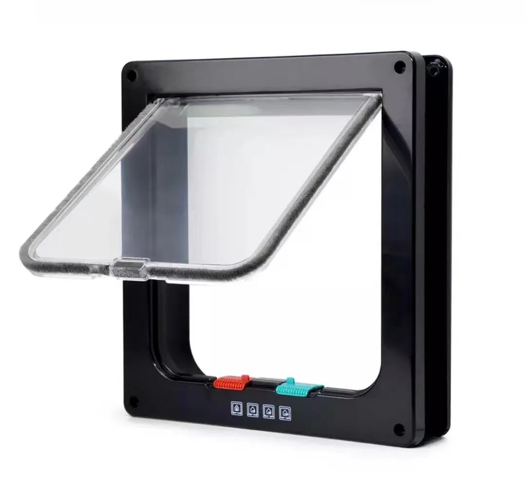 Weatherproof 4-Way Locking Cat Door Pet Flap – Up to 20 lb (9 kg) | For Interior Doors, Cabinets & Garage (4 Sizes)