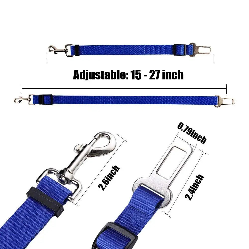 Adjustable Pet Car Seat Belt Harness for Dogs & Cats – Breakaway Travel Leash Restraint