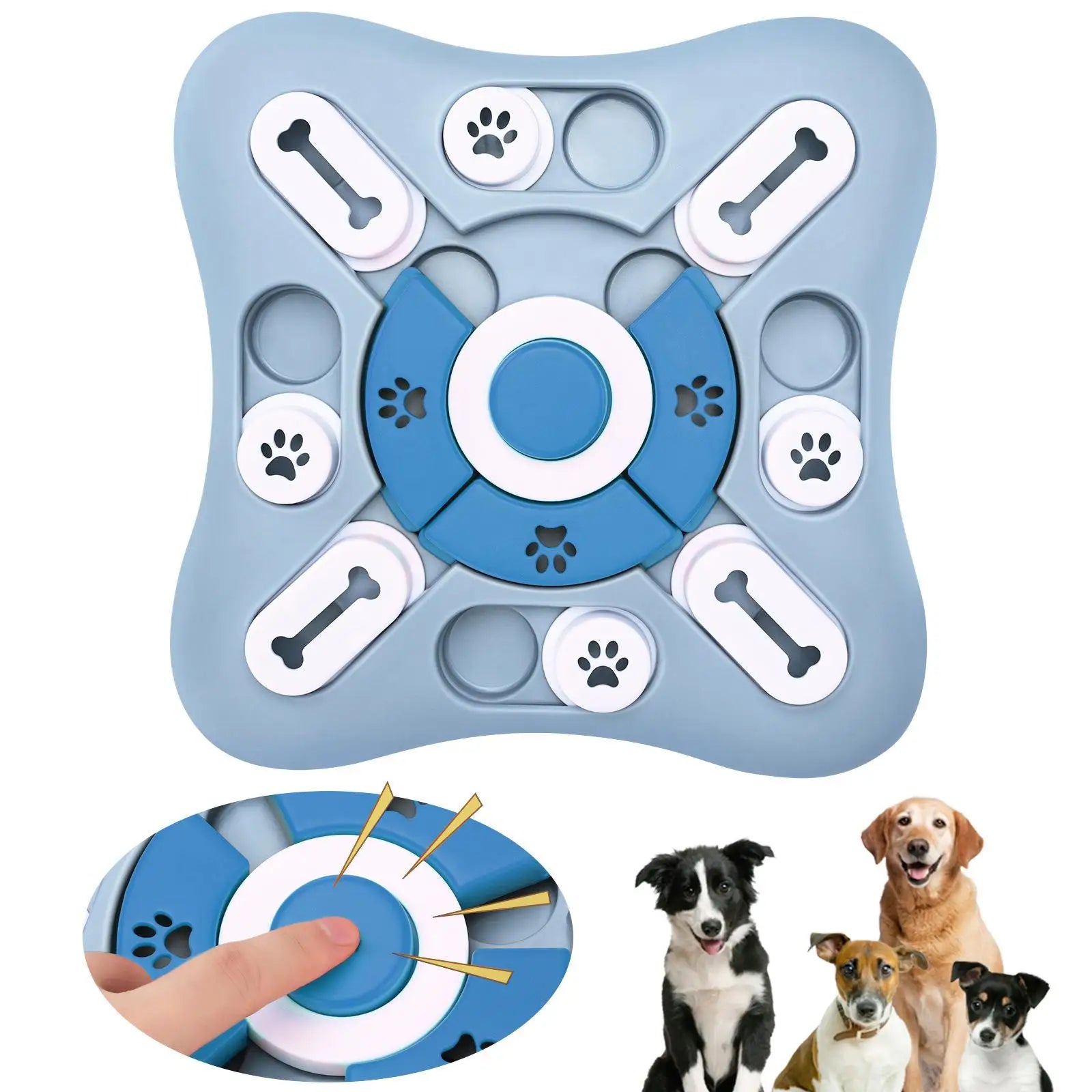 Interactive Dog Squeak Puzzle Toy with Treat Dispenser – Memory Training Slow Feeder, Dishwasher-Safe Plastic