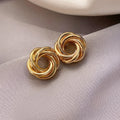 Geometric Multilayer Twisted Hoop Earrings Gold Layered Metal Hoops for Women