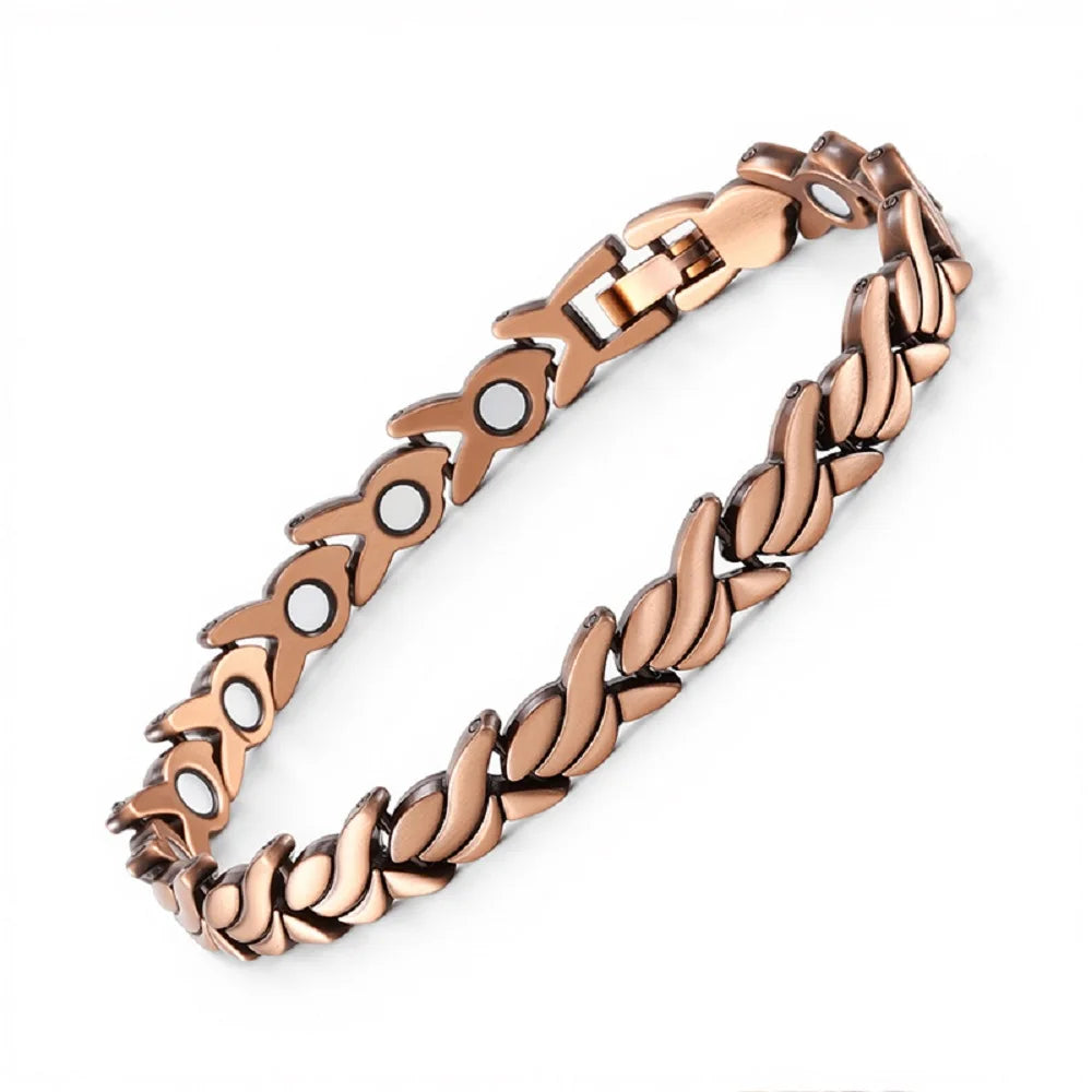 Women's Magnetic Therapy Bracelet - Zinc Alloy Animal Pattern Snake Chain with Toggle Clasp, Fashion Jewelry Gift