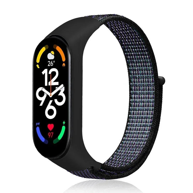 Nylon Loop Replacement Strap for Smart Fitness Tracker – Soft Adjustable Breathable Woven Wristband