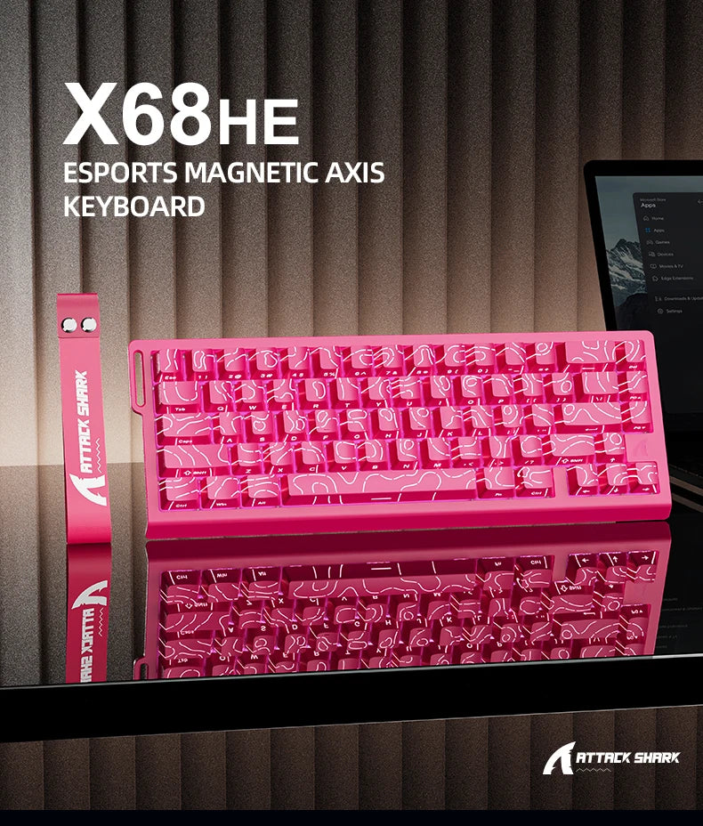 Magnetic 68-Key Wired Mechanical Gaming Keyboard – Hot-Swap PBT Keycaps, RGB Backlight, 8000Hz Polling, 0.125ms Response