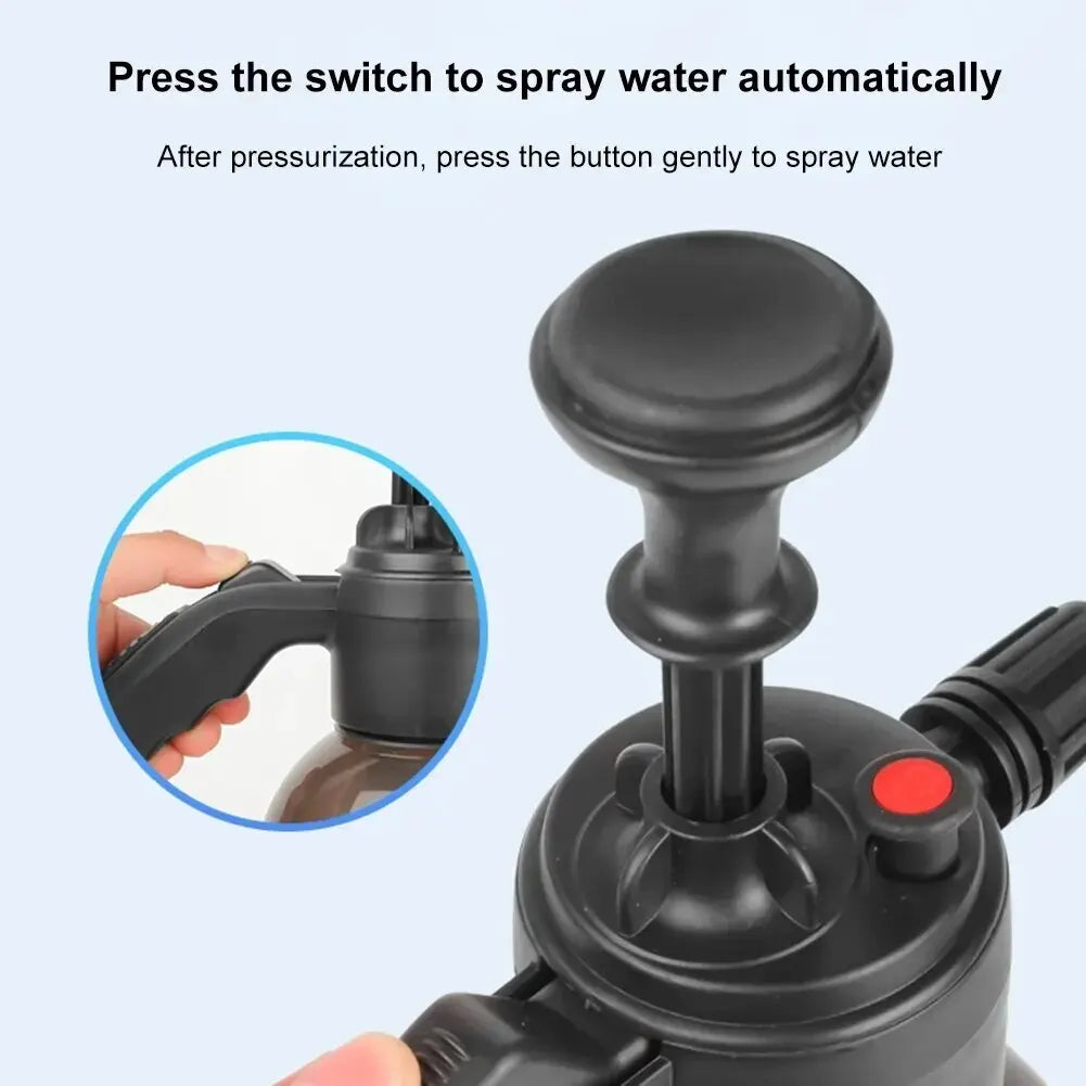 2L (67.6 fl oz) Handheld Foam Sprayer Pressure Bottle — Car Wash Foam Cannon & Disinfectant Watering Sprayer