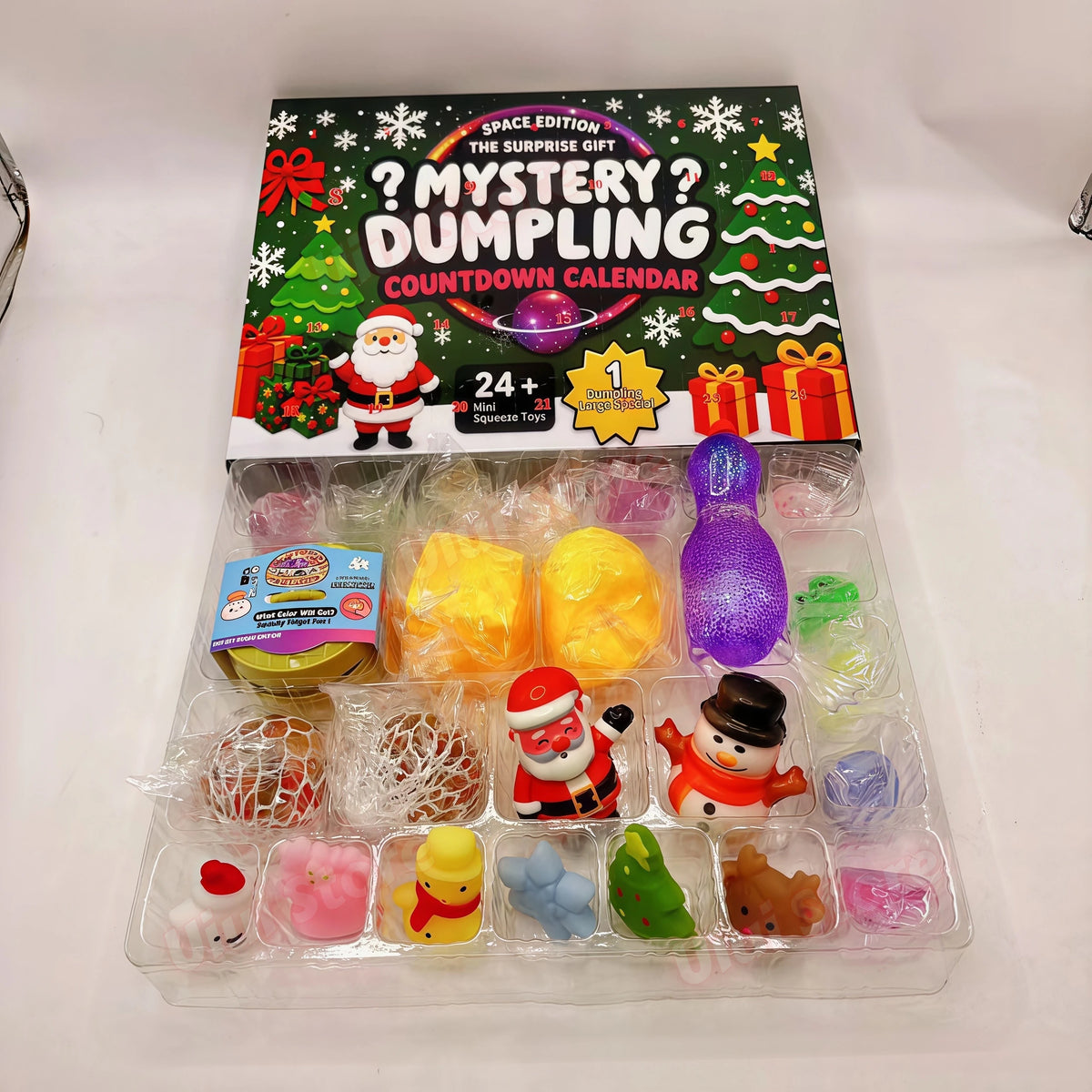 Christmas Squishy Advent Calendar - 24-Day Dumpling Squishies Slow-Rising Countdown Gift