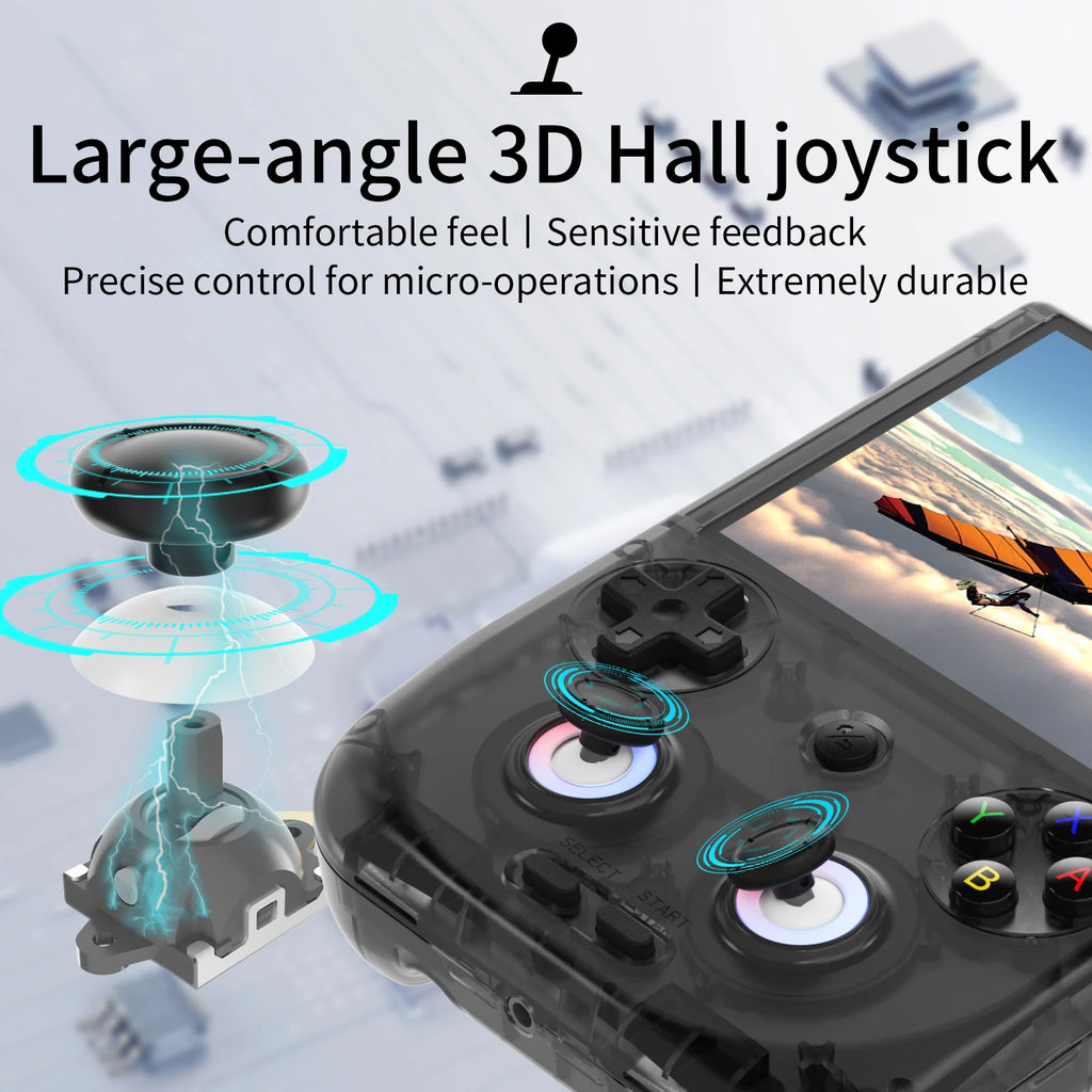 Retro Handheld Game Console 4.0-inch (10.2 cm) IPS Touchscreen, Android 13, WiFi & Bluetooth 5.0, 3D Hall Joystick, RGB Lighting, 128GB, 5500mAh