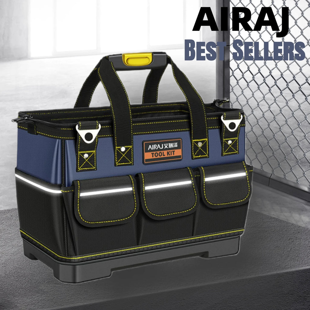 Heavy-Duty Electrician Tool Bag — Multi-Compartment Organizer with Wrench Storage & Reinforced Belt