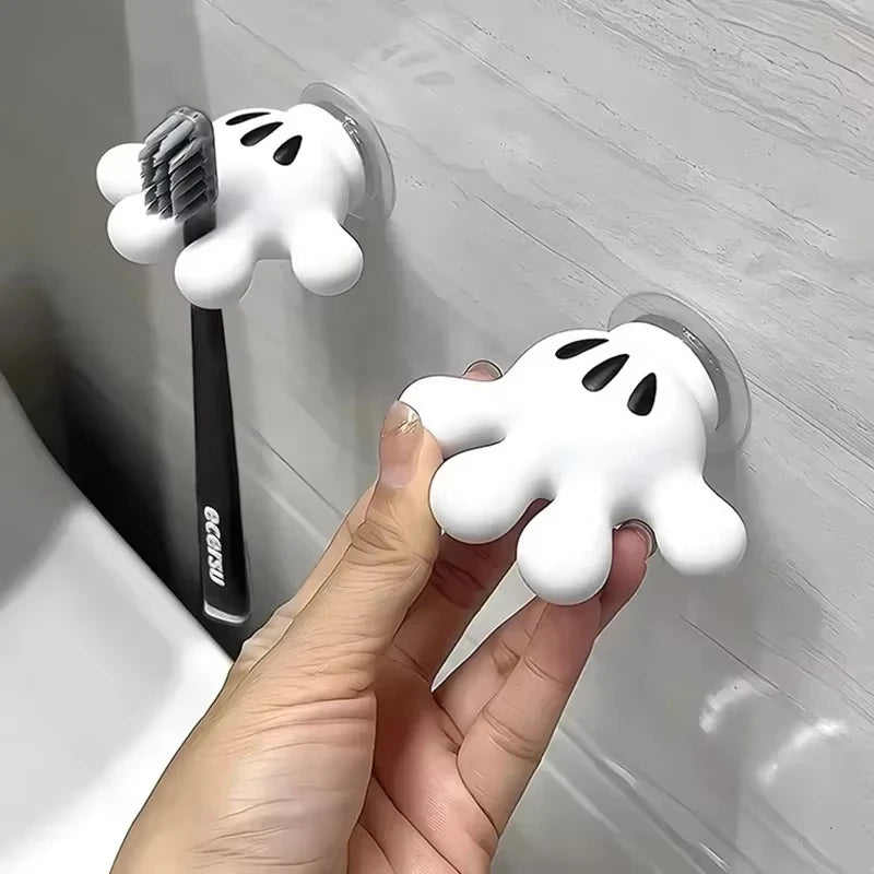 Cute Palm Cartoon Toothbrush Holder Suction Cup Multi-Function Hook Bathroom Towel Hanger and Cable Winder