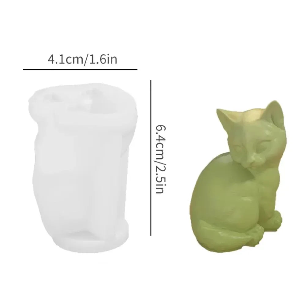 DIY Dog Silicone 3D Mold for Candles, Resin, Soap & Fondant — 3.0×2.2×2.2 in (7.5×5.5×5.5 cm)