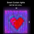 LED Smart Curtain Lights 400-LED RGB Fairy Curtain – App & Music Sync, Remote, IP65 Waterproof (3m×3m / 9.8×9.8ft • 2m×2m / 6.6×6.6ft • 1m×1m / 3.3×3.3ft)