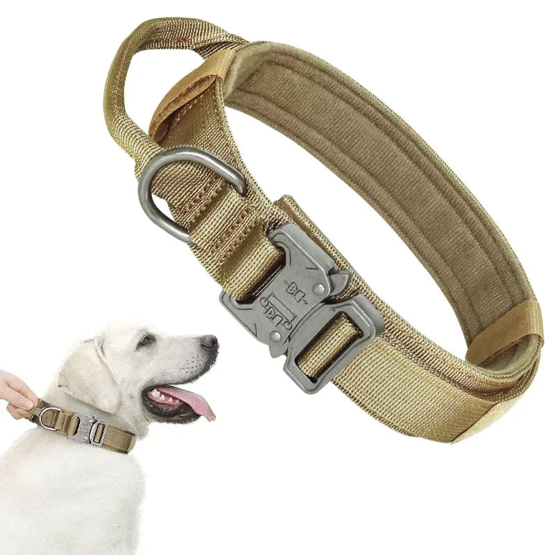 Tactical Dog Collar with Quick-Release — Adjustable Nylon Training Collar for Medium to Large Dogs, M/L/XL (14–25 in / 36–63 cm)
