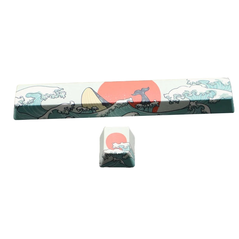 PBT Keycaps 2-Pack OEM Profile Space & ESC Keycaps Coral Sea Dye Sublimation for Cherry MX Mechanical Keyboards