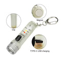 Mini Keychain Flashlight USB-C Fast Charge IP65 Waterproof Magnetic 400LM Rechargeable LED Torch for Camping & Emergency