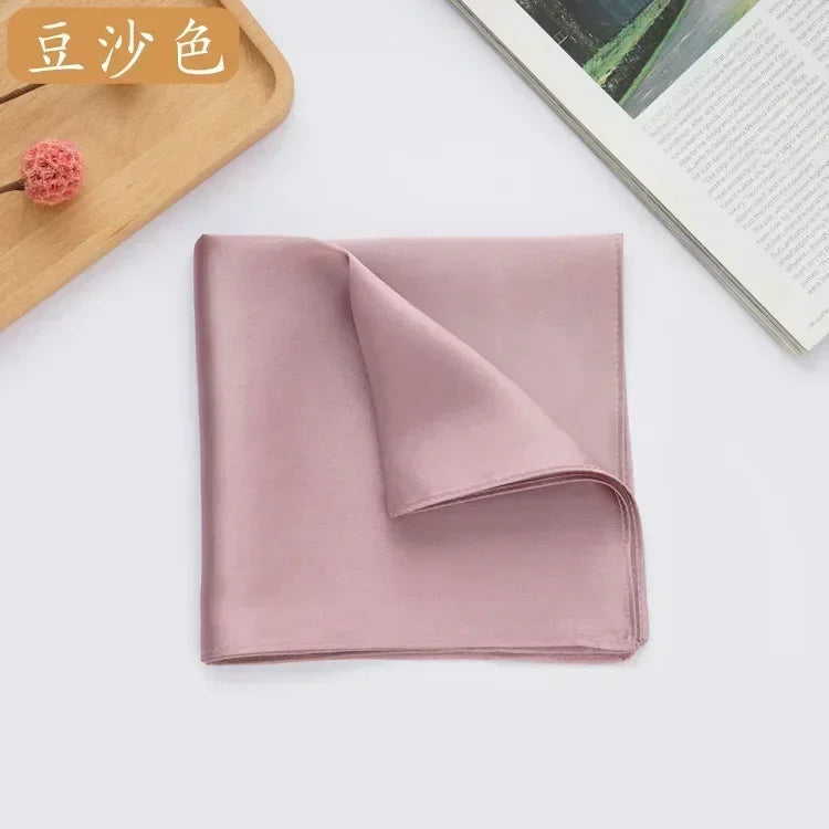 FanzyMarket 100% mulberry silk men's pocket square, 35cm solid tatting handkerchief, elegant fashion accessory