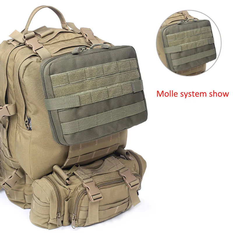 FanzyMarket MOLLE tactical tool pouch in waterproof 1000D nylon, compact medical utility bag with multiple compartments.