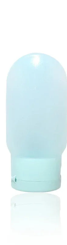 FanzyMarket refillable silicone travel bottles set with 30ml and 60ml soft squeeze containers for shampoo and lotion.