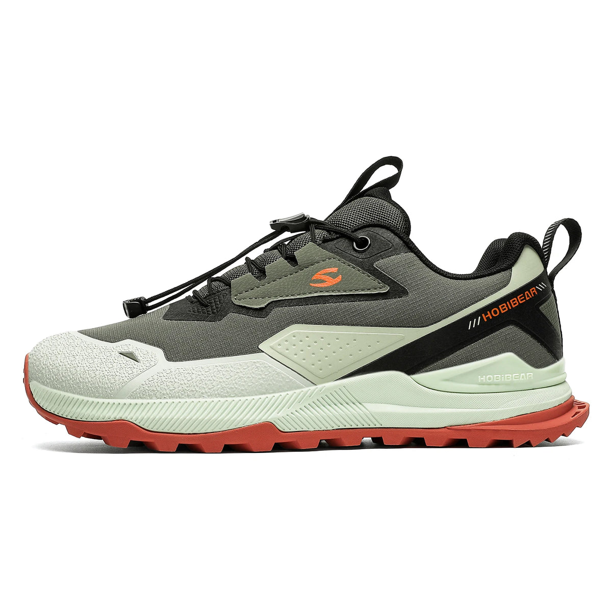 Black FanzyMarket elastic band hiking shoes with slip-resistant soles for men and women, ideal for outdoor walking and travel.