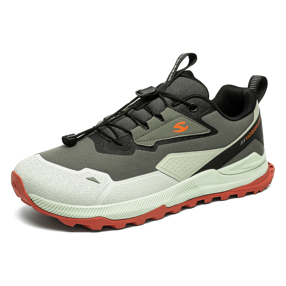 Black FanzyMarket elastic band hiking shoes with slip-resistant outsole, suitable for men and women for outdoor walking and running.