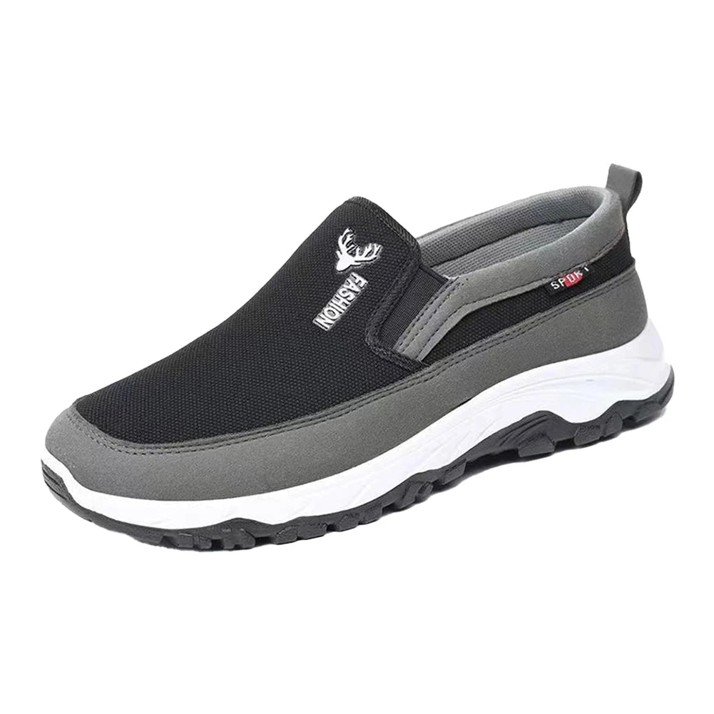 FanzyMarket men's breathable slip-on travel shoes with non-slip soles, designed for comfort and walking or hiking.