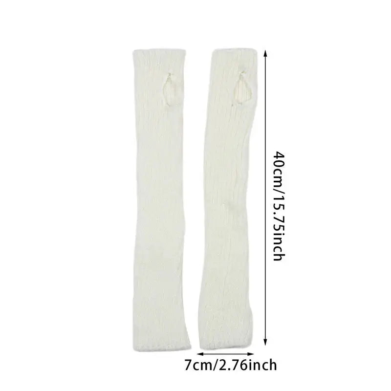 Gray women's knit leg warmers, 15.7 inches long, suitable for ballet, yoga, dance, and gym workouts, by FanzyMarket.