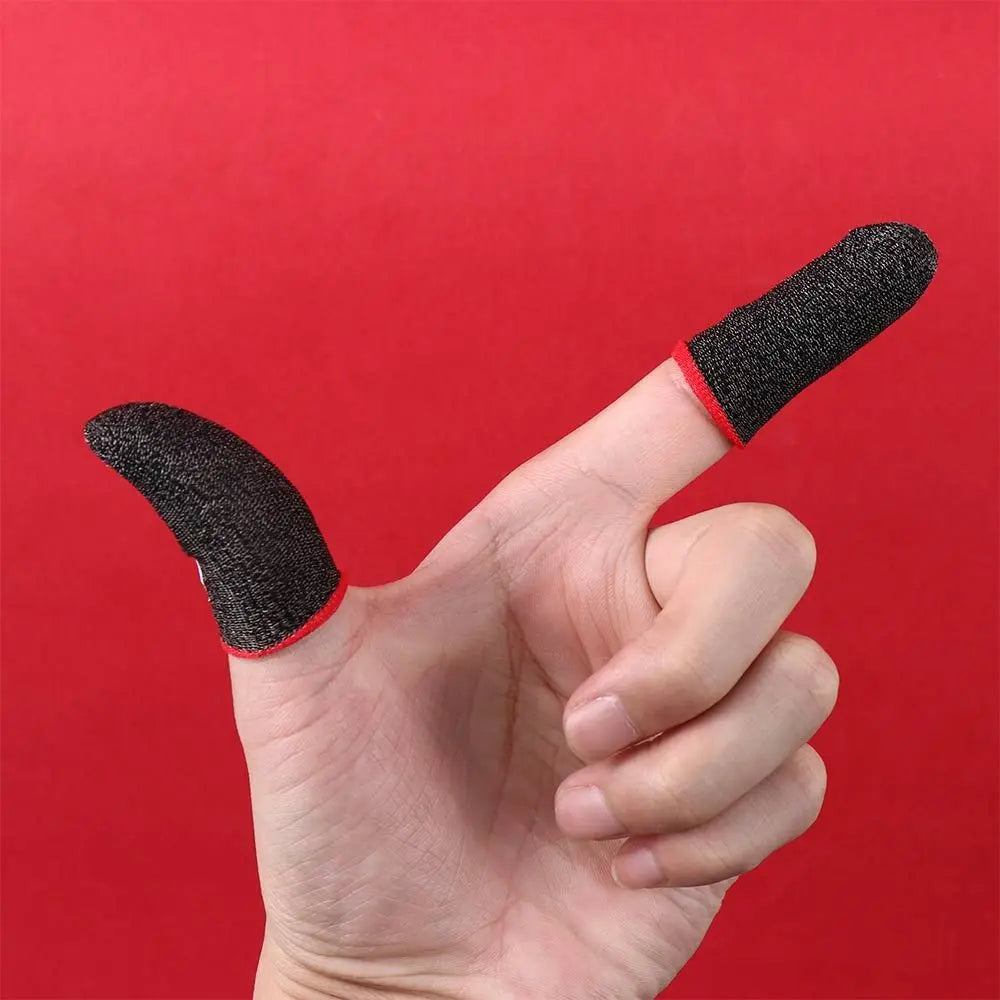 FanzyMarket gaming fingertip gloves, sweatproof touchscreen finger sleeves, breathable ultra-thin 0.3mm for mobile gaming.
