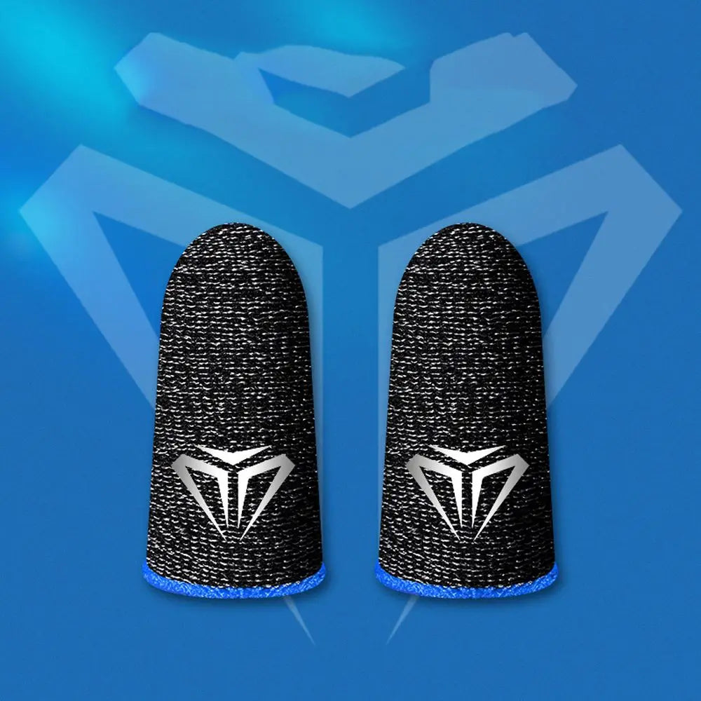 FanzyMarket gaming fingertip gloves, sweatproof touchscreen finger sleeves, breathable ultra-thin 0.3mm for mobile gaming, green color.