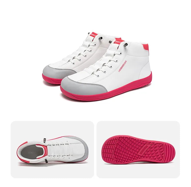 FanzyMarket green mid-top barefoot ankle boots with wide toe, zero-drop design, non-slip artificial leather shoes.