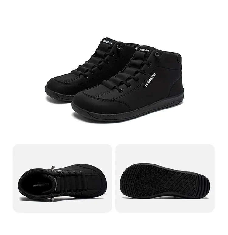 FanzyMarket mid-top barefoot ankle boots in green with wide toe, zero-drop design, non-slip artificial leather shoes.