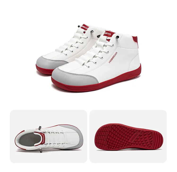 FanzyMarket green mid-top barefoot ankle boots with wide toe, zero-drop design and non-slip artificial leather soles.