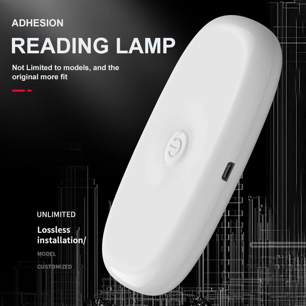 FanzyMarket rechargeable USB LED car reading light with magnetic dome, color-changing interior lighting for car and RV.