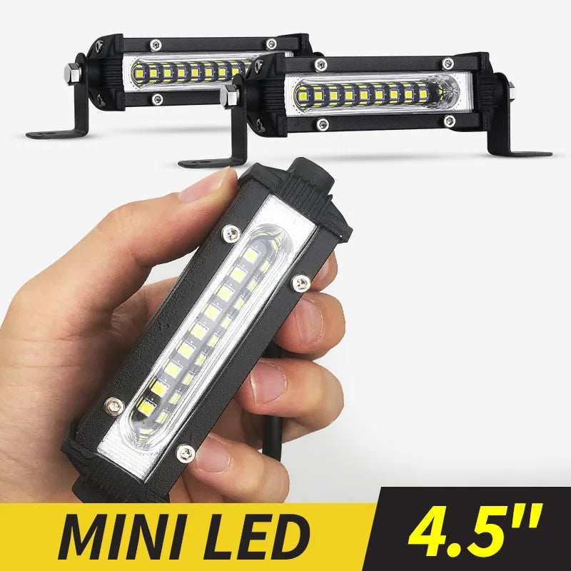 FanzyMarket 4.5-inch mini LED work light bar with 9 LEDs, slim spot and flood beam, ideal for SUV, ATV, UTV, and off-road vehicles.
