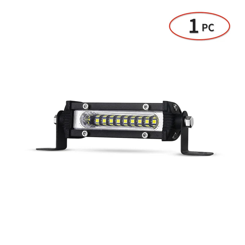FanzyMarket 4.5-inch mini LED work light bar with 9 LEDs, slim design, ideal for SUV, ATV, UTV, truck, off-road, fog, and backup lighting.