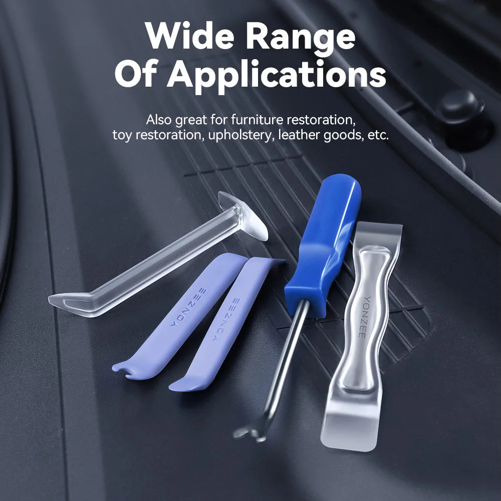 FanzyMarket 5-piece car trim removal tool kit with panel and door clip pry tools for auto interior panel removal.