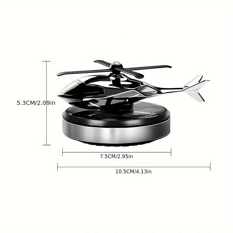 FanzyMarket solar helicopter propeller car air freshener, decorative aromatherapy diffuser for car interior.