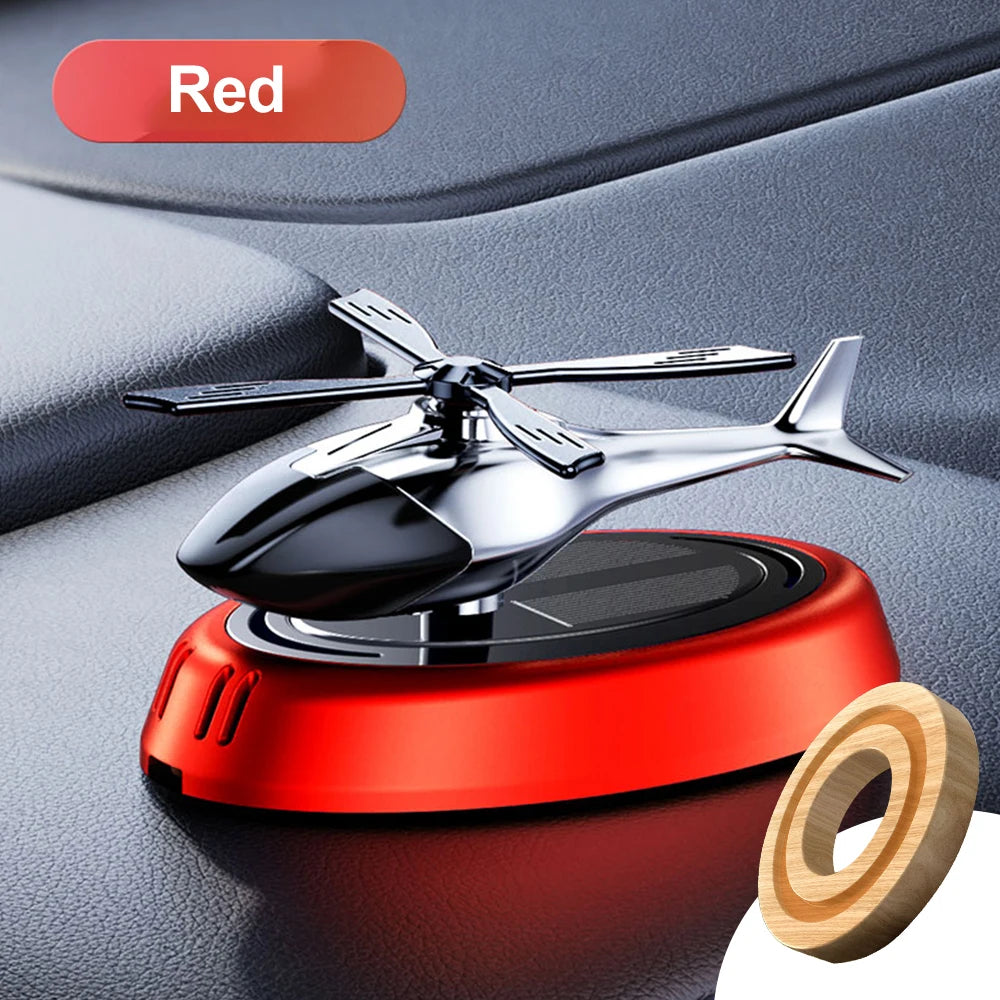 FanzyMarket solar helicopter propeller car air freshener and aromatherapy diffuser for car interior decoration.