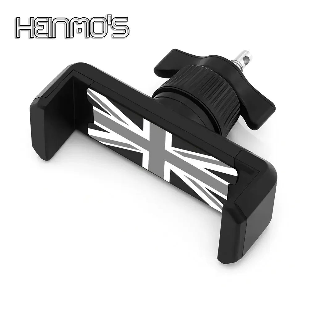 FanzyMarket adjustable car phone GPS holder clip in grey, universal mount clamp fits 2.2 to 3.5 inch phones in vehicle interior.