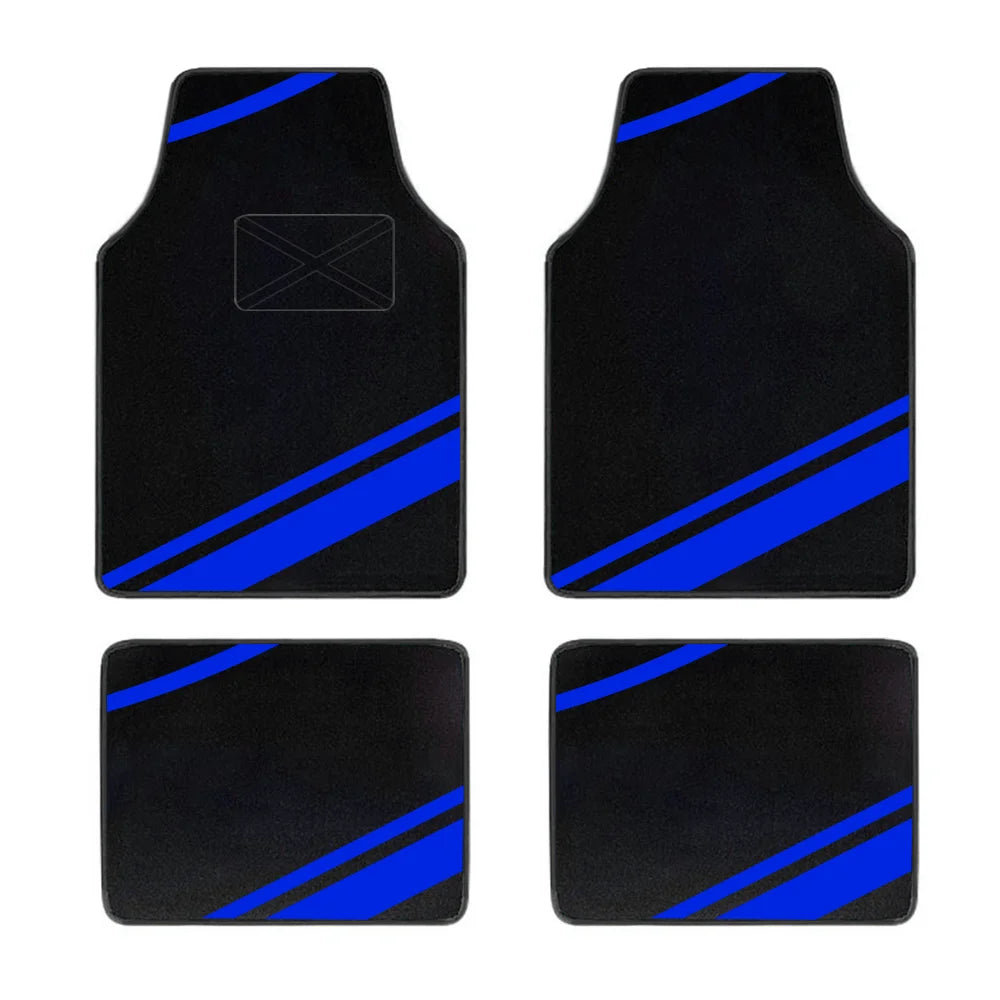 FanzyMarket 4-piece car floor mats set with suede-style synthetic carpet, anti-slip design for cars, SUVs, and vans.