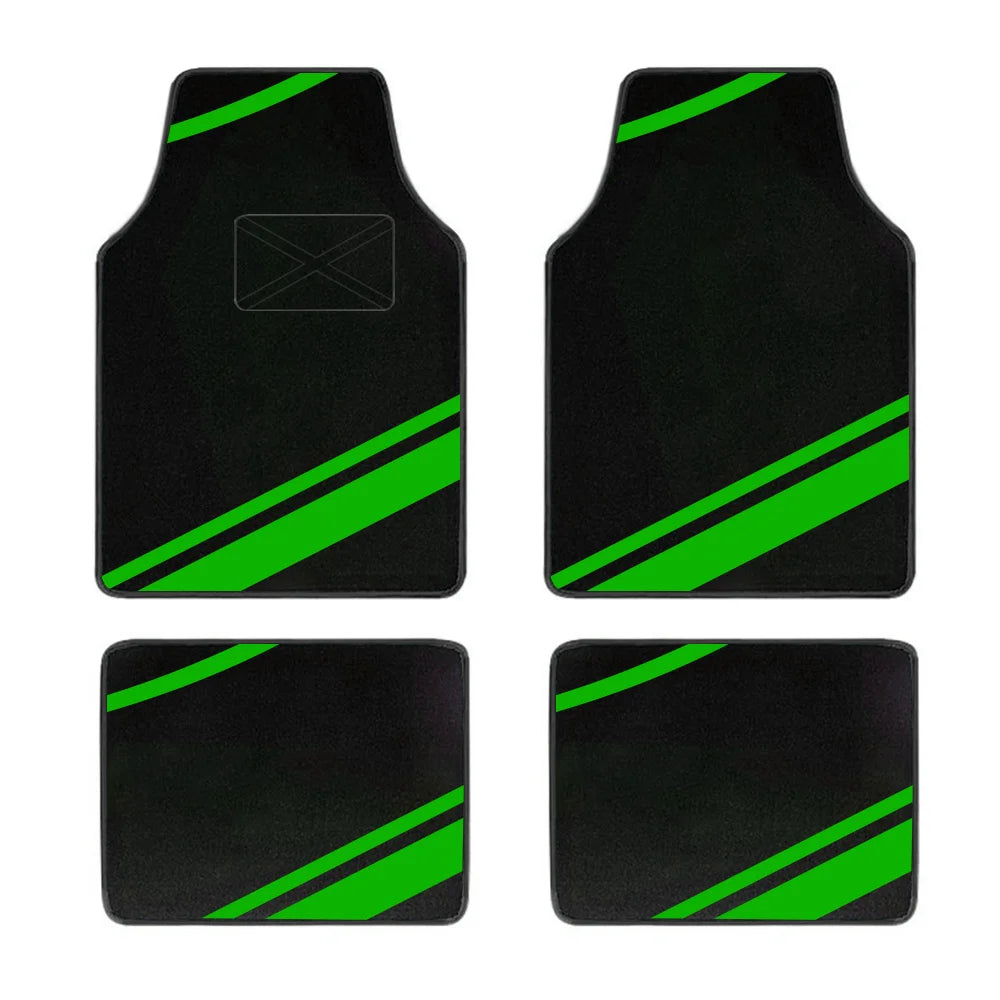 FanzyMarket 4-piece universal car floor mats set with suede-style synthetic carpet, anti-slip design for cars, SUVs, and vans.