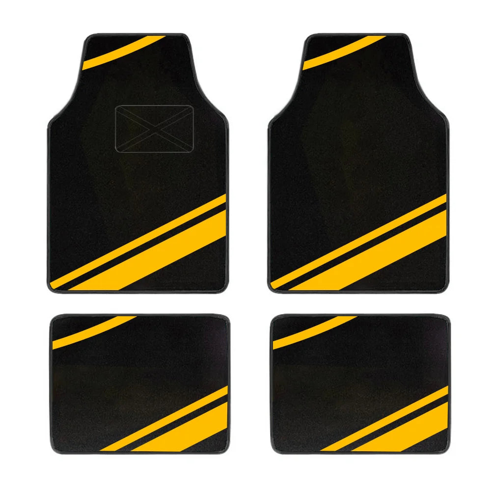 FanzyMarket 4-piece car floor mats set with suede-style synthetic carpet liners, anti-slip surface, designed for cars, SUVs, and vans.