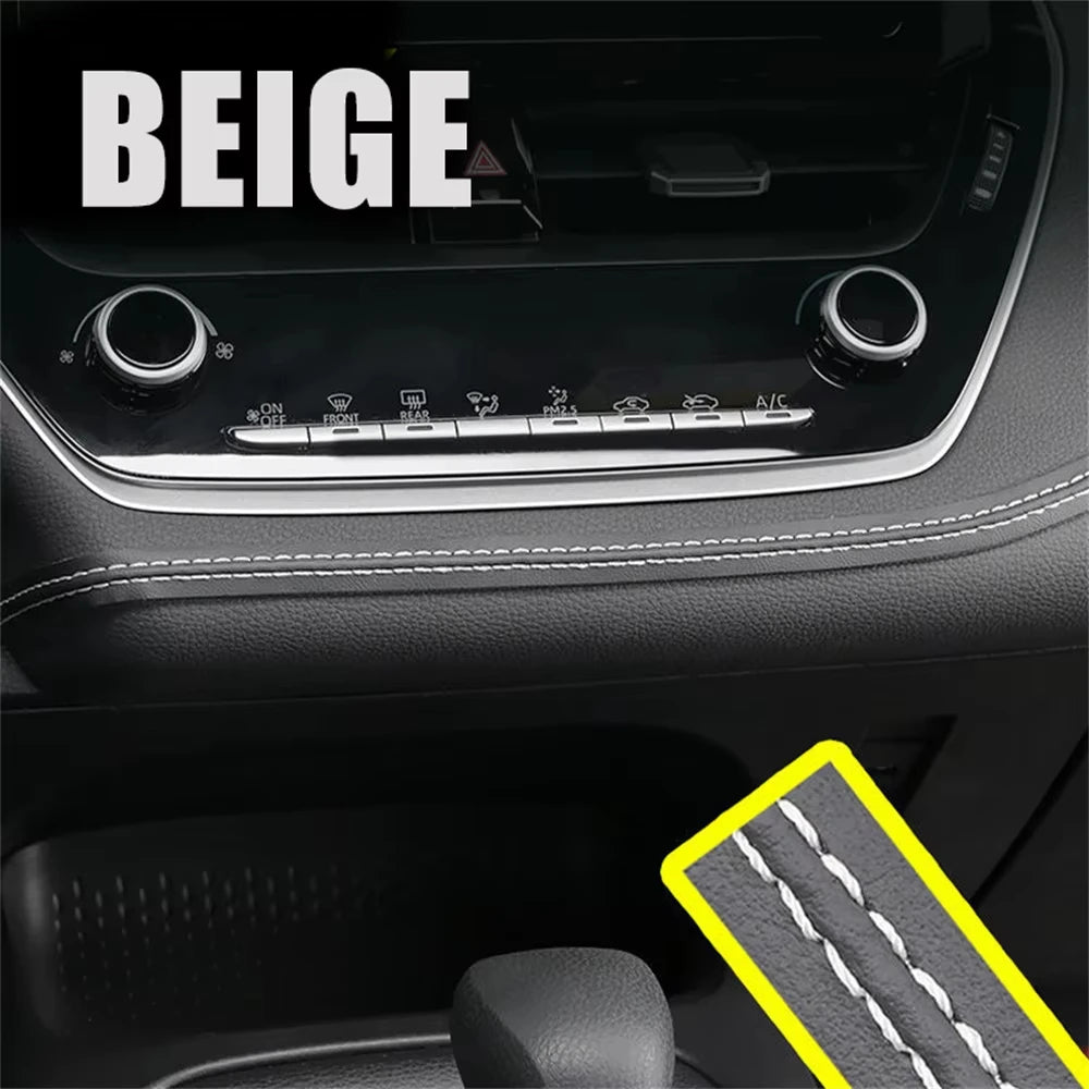 Red PU leather car trim braid for dashboard and door, self-adhesive decorative strip for universal interior moulding, by FanzyMarket.
