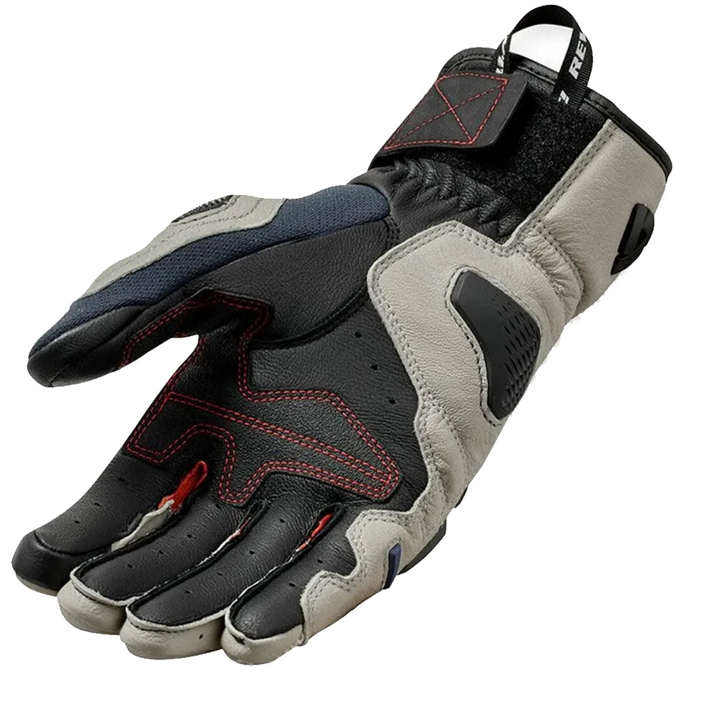 FanzyMarket men's leather mesh motorcycle gloves with touchscreen fingertips, knuckle and palm protection, full-finger riding gear