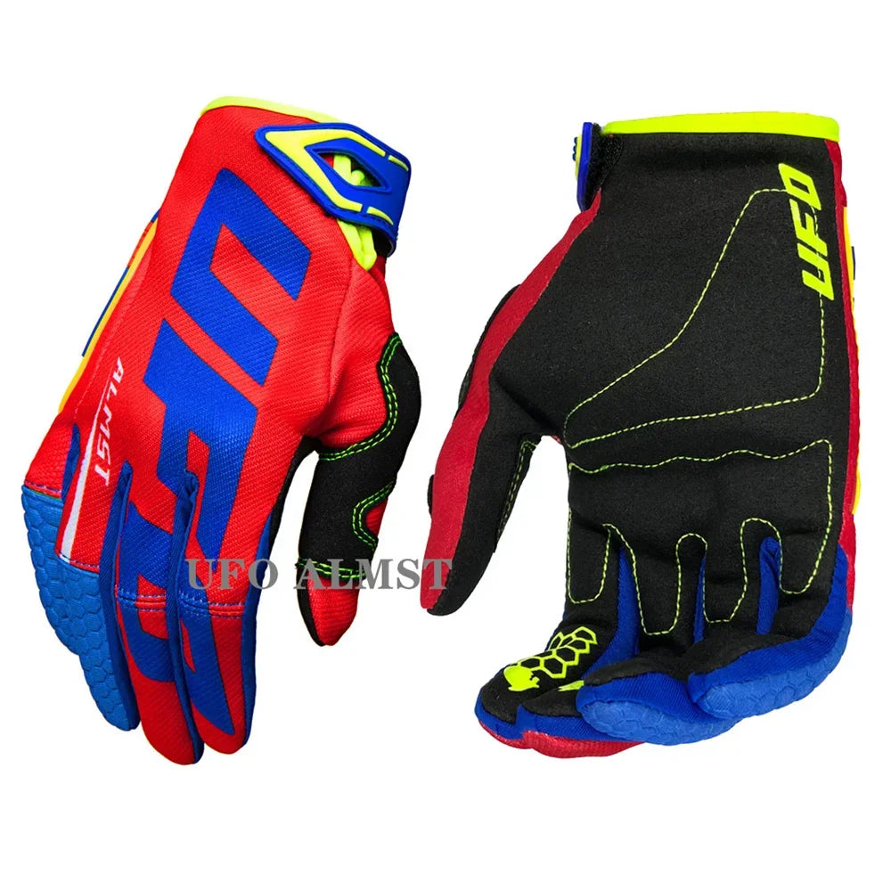 Men's off-road motorcycle gloves by FanzyMarket, full-finger shockproof MX ATV racing gloves with touchscreen, breathable, windproof features.