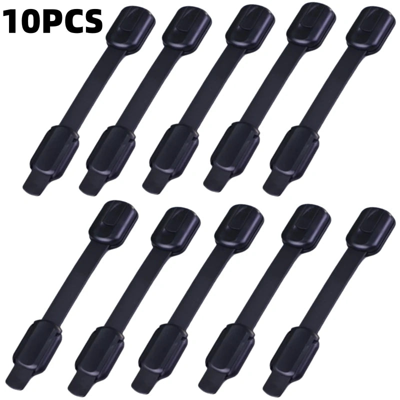 Adjustable baby and childproof cabinet safety locks by FanzyMarket, adhesive drawer latch straps for cabinets, drawers, and appliances.