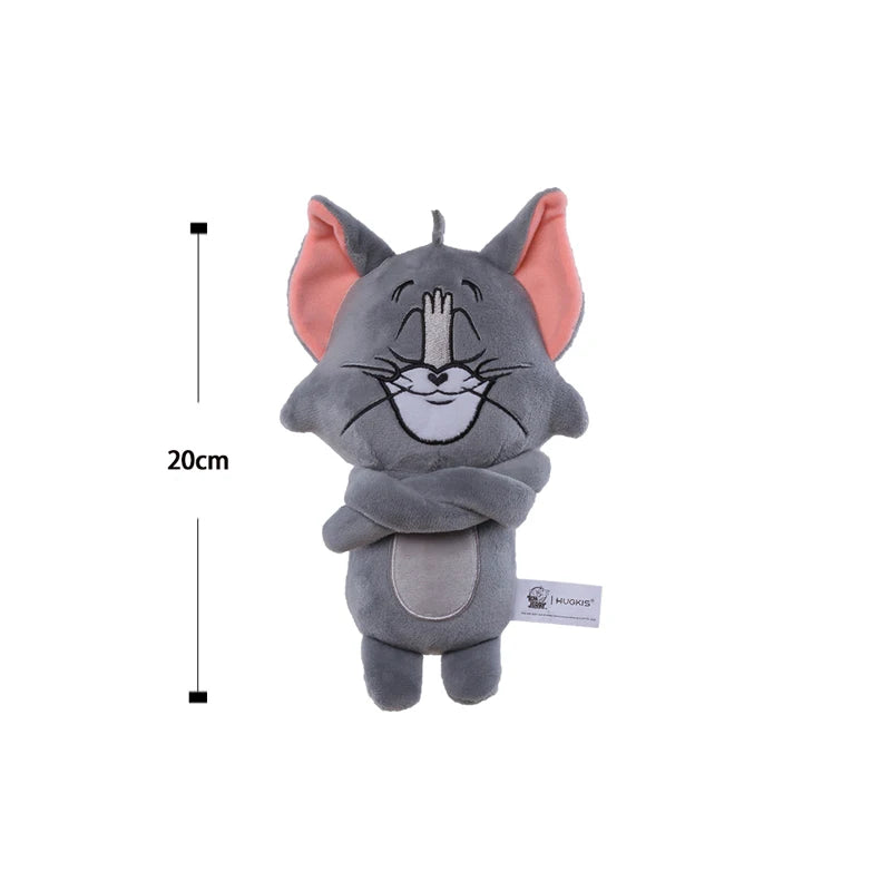 FanzyMarket Tom and Jerry plush toy set, pink cat and mouse stuffed animals in multiple sizes, 5 to 13 inches, soft and cuddly.