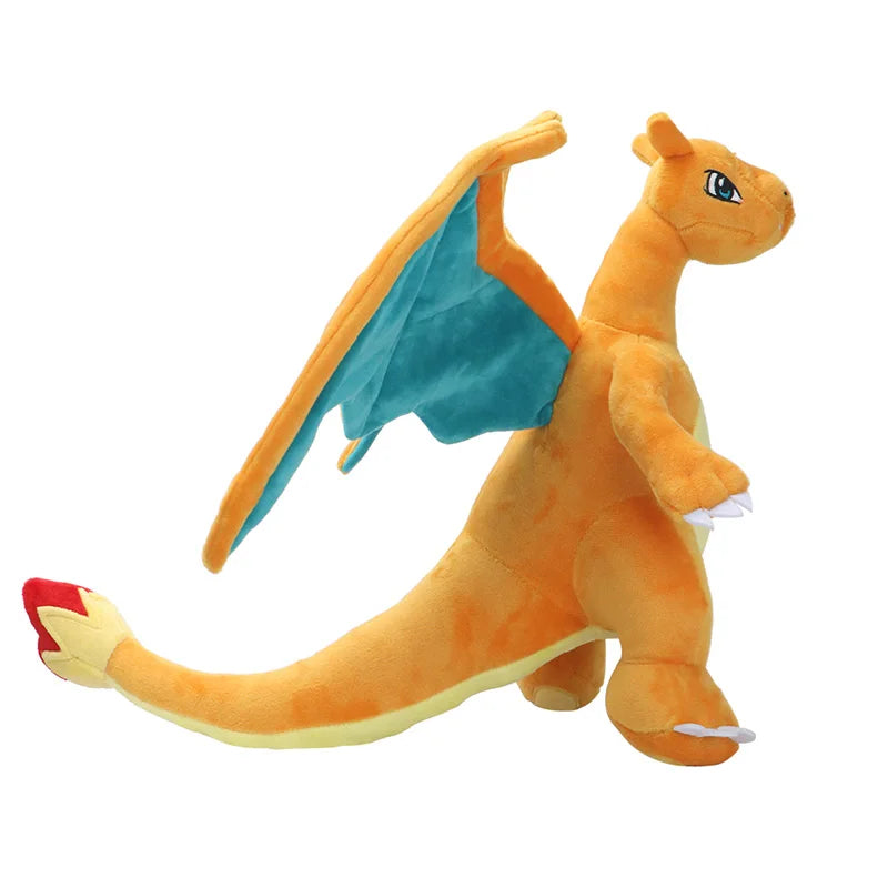 Kawaii Mega Charizard X/Y plush toy by FanzyMarket, shiny Gigantamax Charizard anime stuffed figure, soft and cuddly for fans.
