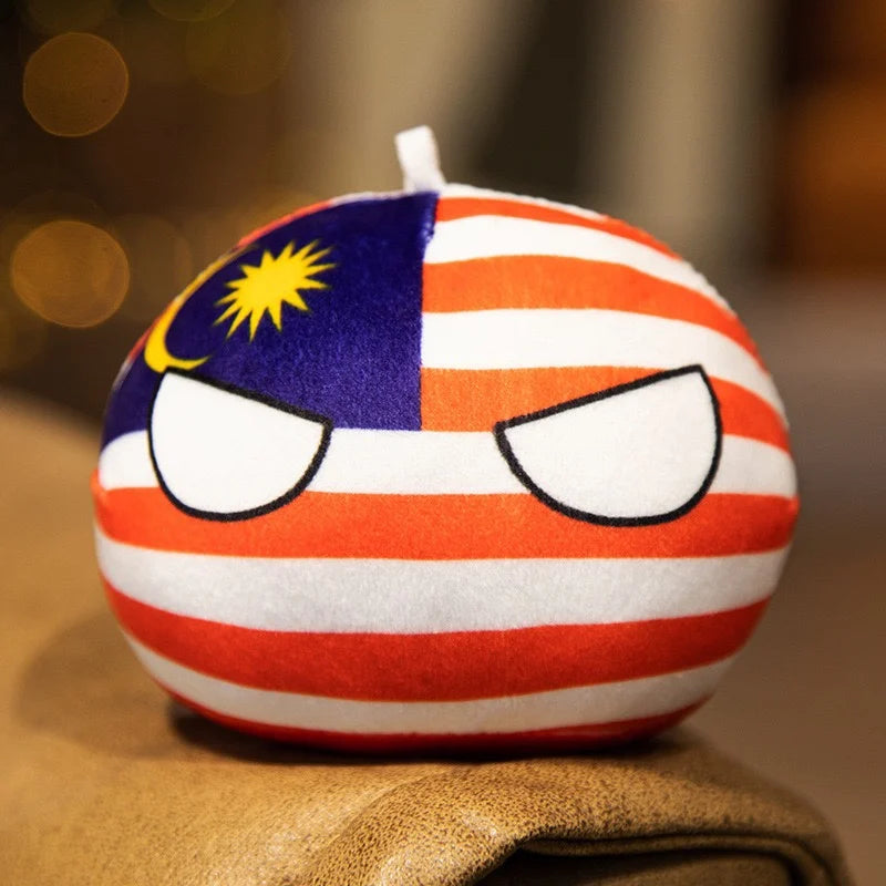 FanzyMarket Polandball Countryball plush keychain, 10cm, colorful stuffed toy with 70 designs, ideal for kids and collectors.
