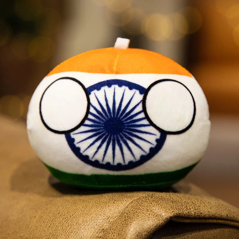 Polandball Countryball plush keychain by FanzyMarket, 10 cm stuffed toy with 70 designs, ideal for kids and collectors.